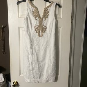 Lilly Pulitzer White Shift with Gold Detail